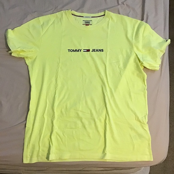 Yellow short sleeve tommy jeans shirt XL - Picture 1 of 3